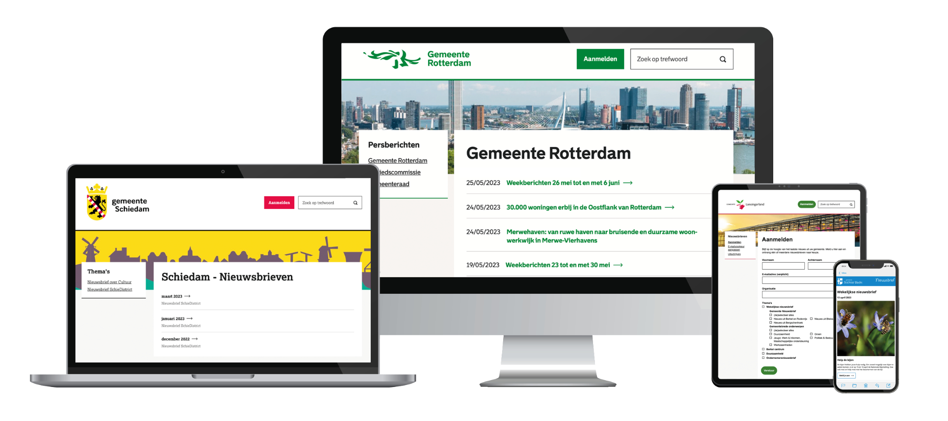 Wereldkundig voorbeelden op verschillende apparaten - desktop, laptop, tablet en mobiel