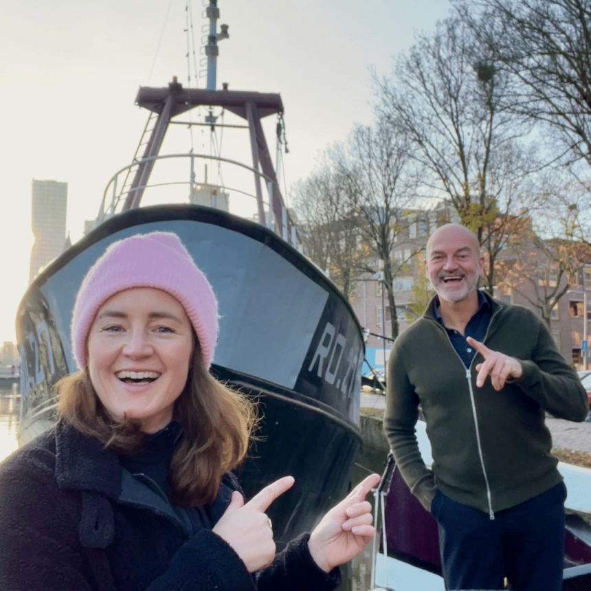 Huub Veeneman als Sinterklaas met zijn schip